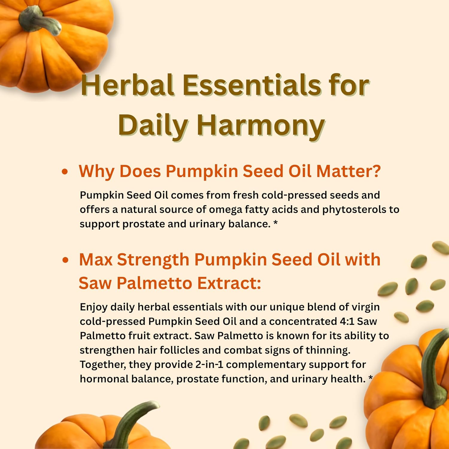 Belano's Pumpkin Seed Oil + Saw Palmetto Softgels