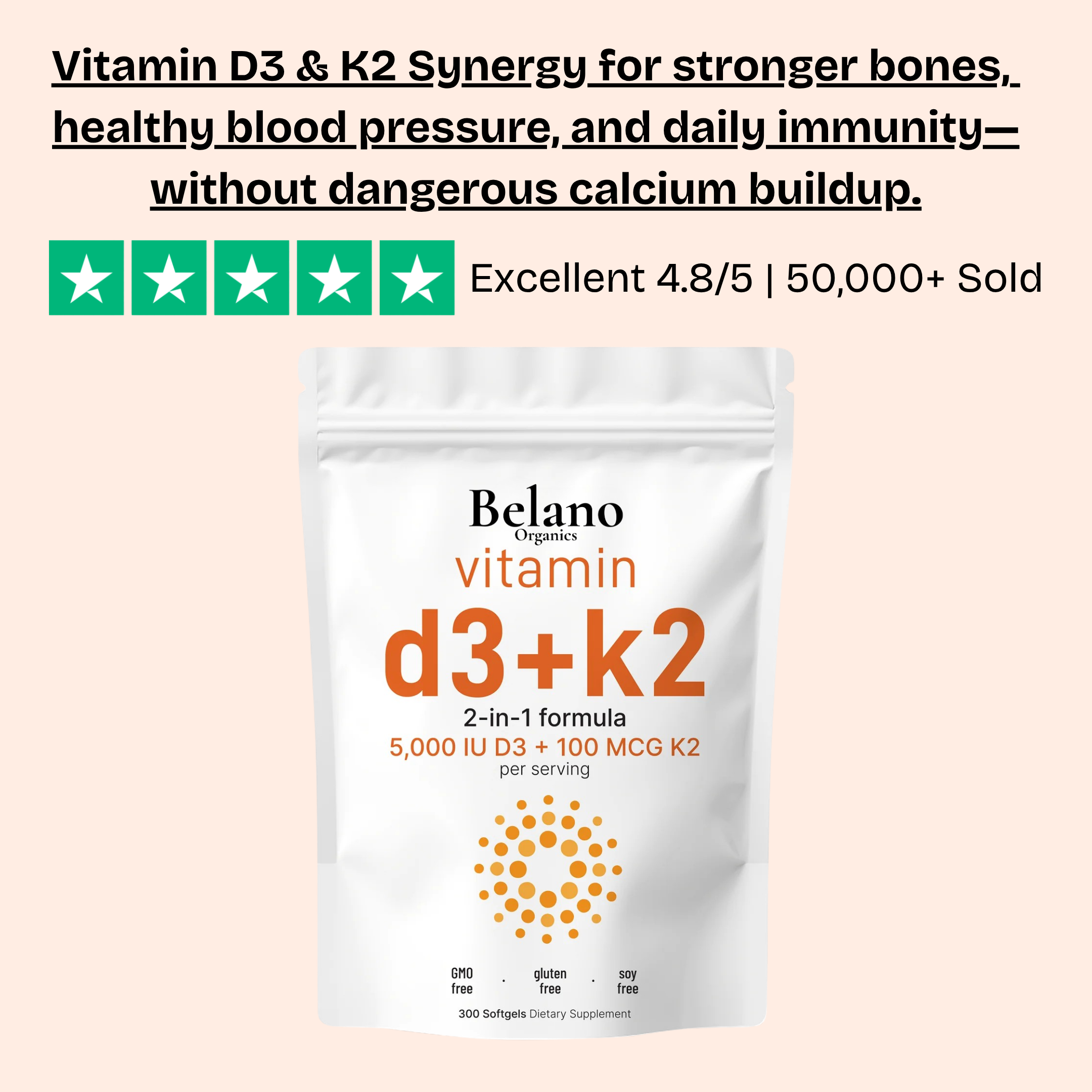 Belano's D3 & K2 Softgels