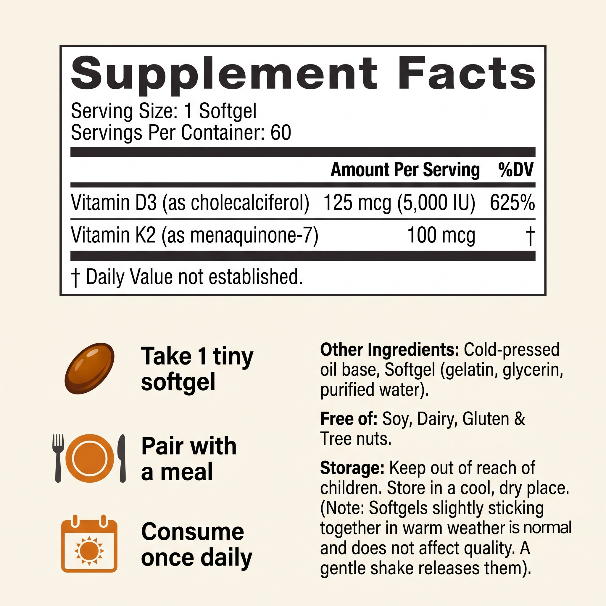 Belano's D3 & K2 Softgels
